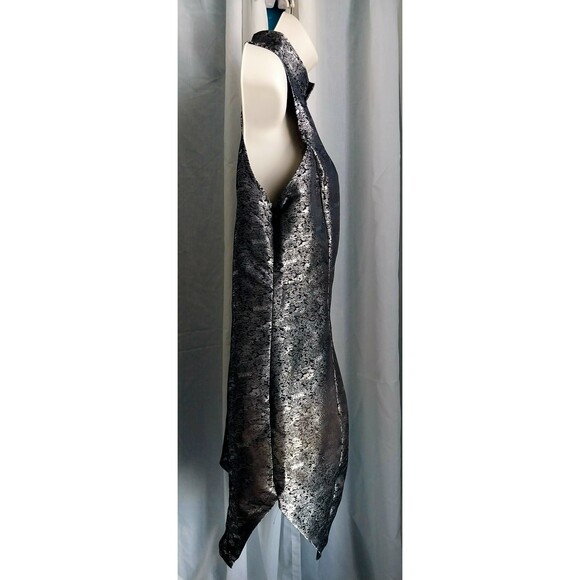 Dawang Yan Asymmetrical Sleeveless Silver Mini Dress Sz Med Womens Party Dress - Picture 3 of 8